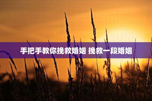 手把手教你挽救婚姻 挽救一段婚姻