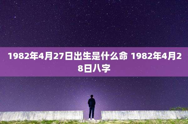 1982年4月27日出生是什么命 1982年4月28日八字