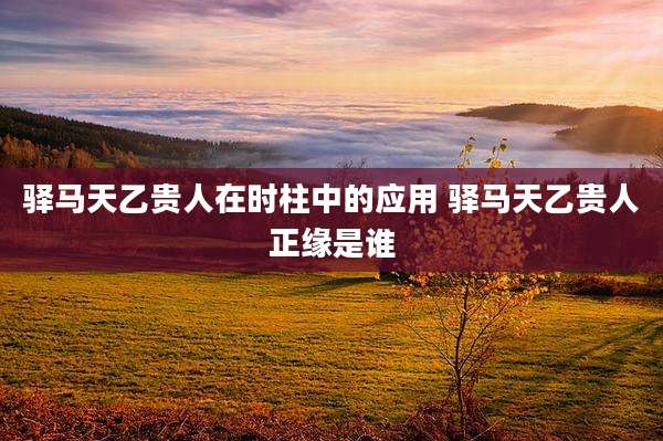 驿马天乙贵人在时柱中的应用 驿马天乙贵人正缘是谁