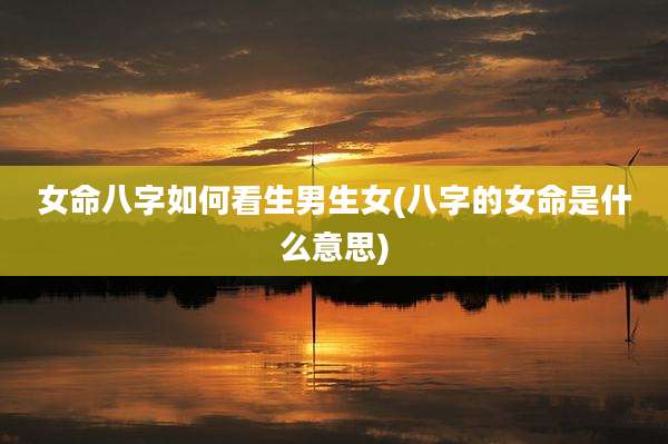 女命八字如何看生男生女(八字的女命是什么意思)