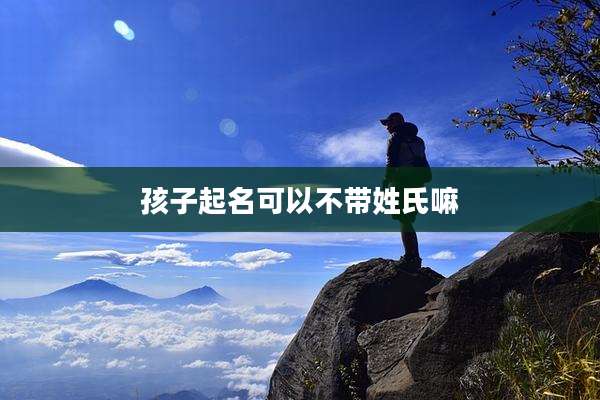 孩子起名可以不带姓氏嘛