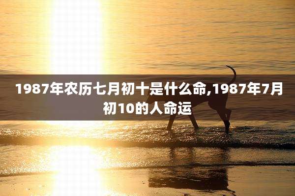 1987年农历七月初十是什么命,1987年7月初10的人命运