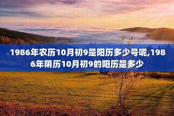 1986年农历10月初9是阳历多少号呢,1986年阴历10月初9的阳历是多少