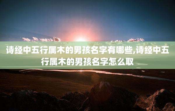 诗经中五行属木的男孩名字有哪些,诗经中五行属木的男孩名字怎么取