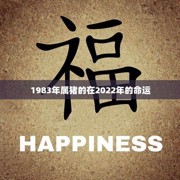 1983年属猪的在2022年的命运