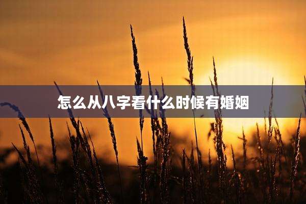 怎么从八字看什么时候有婚姻