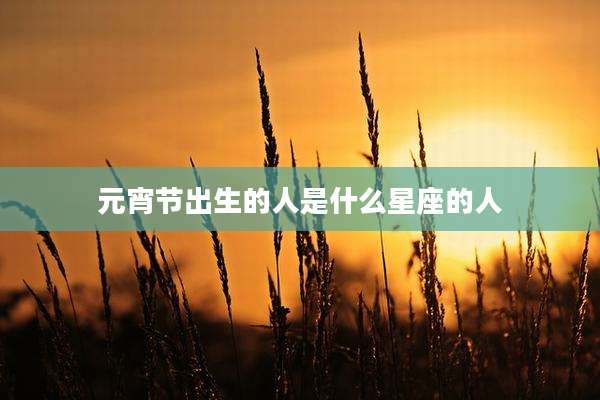 元宵节出生的人是什么星座的人