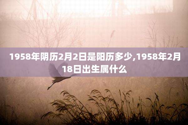 1958年阴历2月2日是阳历多少,1958年2月18日出生属什么
