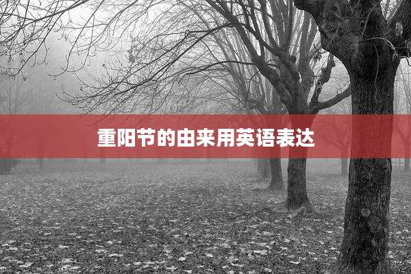 重阳节的由来用英语表达