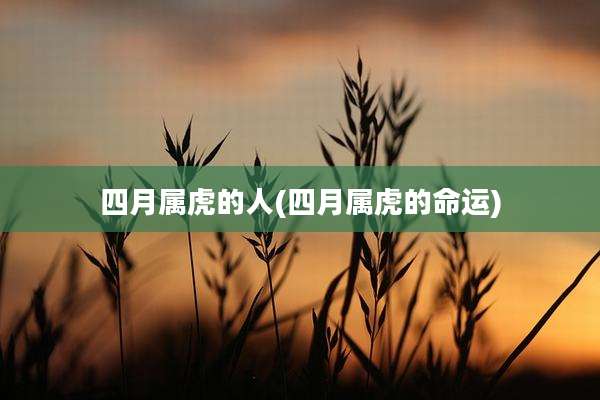 四月属虎的人(四月属虎的命运)