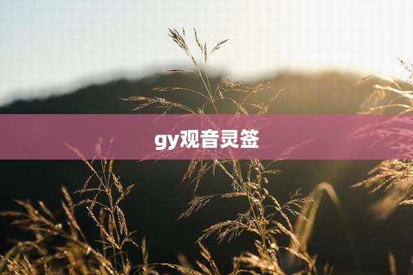 gy观音灵签