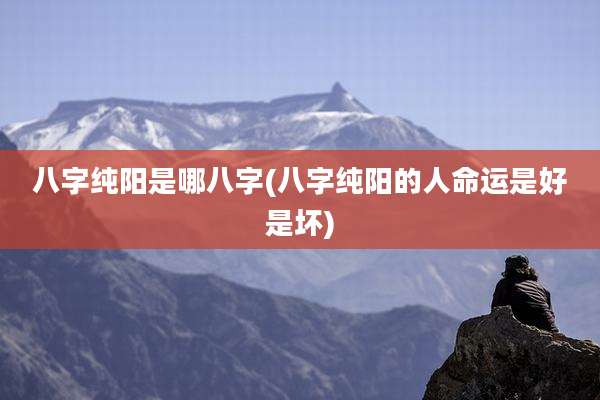八字纯阳是哪八字(八字纯阳的人命运是好是坏)