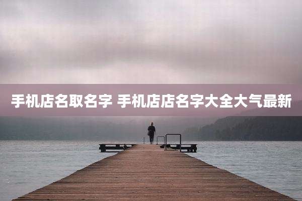 手机店名取名字 手机店店名字大全大气最新