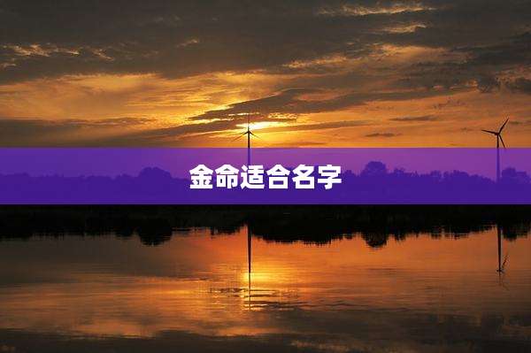 金命适合名字