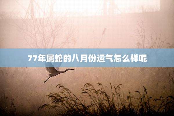 77年属蛇的八月份运气怎么样呢