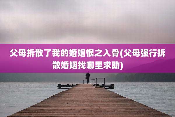 父母拆散了我的婚姻恨之入骨(父母强行拆散婚姻找哪里求助)