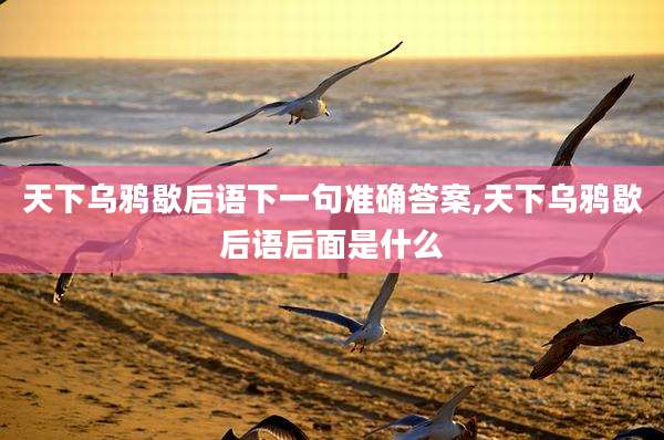 天下乌鸦歇后语下一句准确答案,天下乌鸦歇后语后面是什么