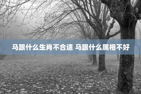 马跟什么生肖不合适 马跟什么属相不好