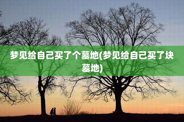 梦见给自己买了个墓地(梦见给自己买了块墓地)