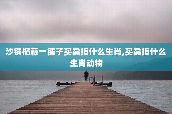 沙锅捣蒜一锤子买卖指什么生肖,买卖指什么生肖动物