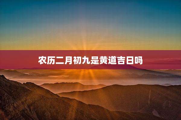 农历二月初九是黄道吉日吗