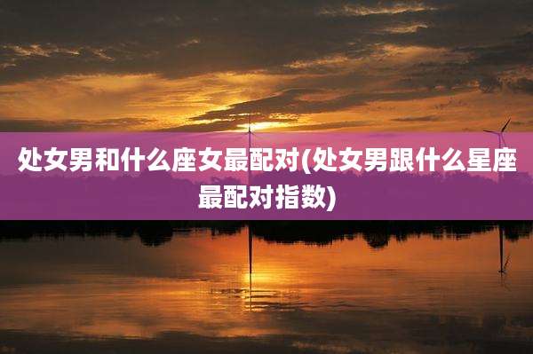 处女男和什么座女最配对(处女男跟什么星座最配对指数)