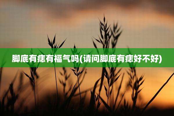 脚底有痣有福气吗(请问脚底有痣好不好)