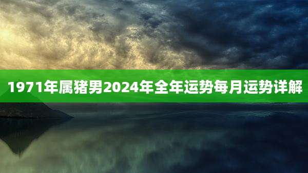 1971年属猪男2024年全年运势每月运势详解
