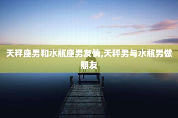 天秤座男和水瓶座男友情,天秤男与水瓶男做朋友