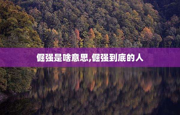 倔强是啥意思,倔强到底的人