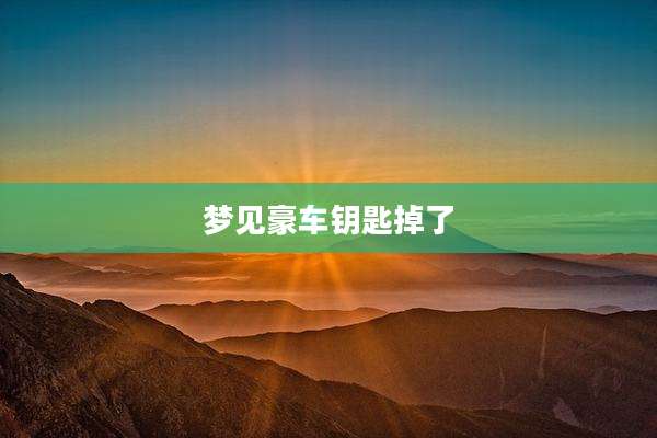 梦见豪车钥匙掉了