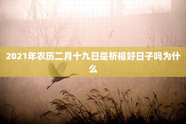 2021年农历二月十九日是祈福好日子吗为什么