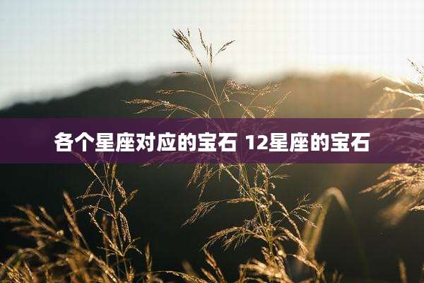各个星座对应的宝石 12星座的宝石