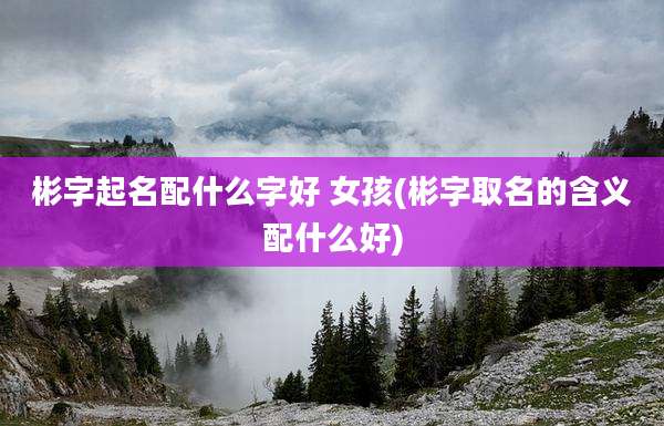 彬字起名配什么字好 女孩(彬字取名的含义配什么好)