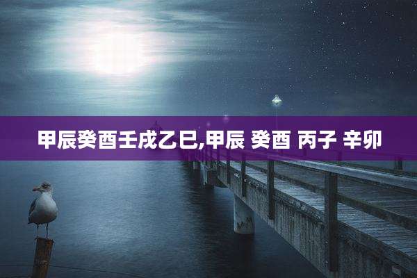 甲辰癸酉壬戌乙巳,甲辰 癸酉 丙子 辛卯