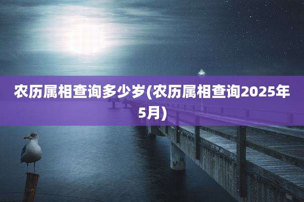 农历属相查询多少岁(农历属相查询2025年5月)