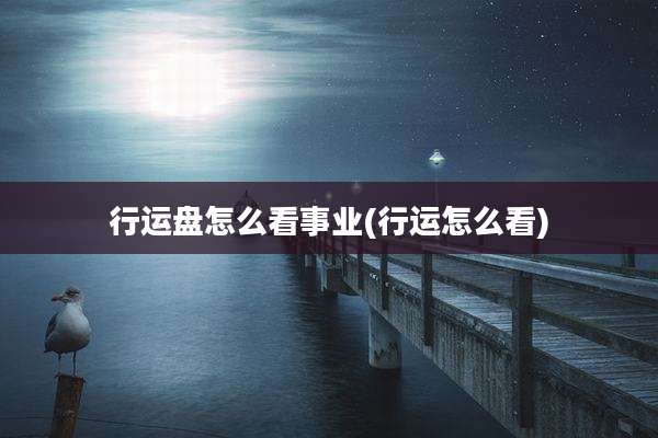 行运盘怎么看事业(行运怎么看)