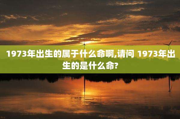 1973年出生的属于什么命啊,请问 1973年出生的是什么命?