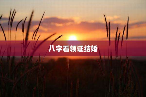 八字看领证结婚