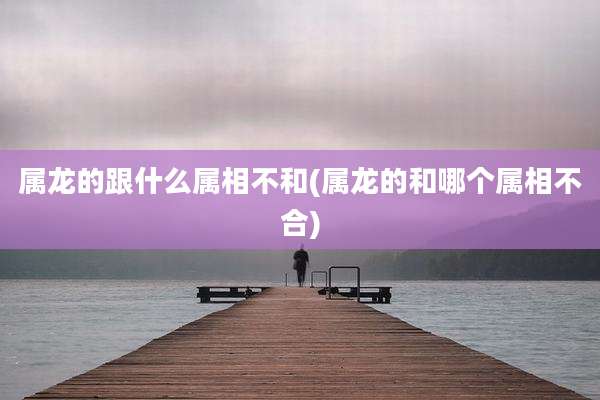 属龙的跟什么属相不和(属龙的和哪个属相不合)