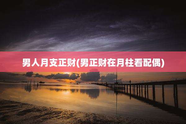 男人月支正财(男正财在月柱看配偶)