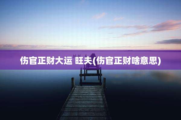 伤官正财大运 旺夫(伤官正财啥意思)