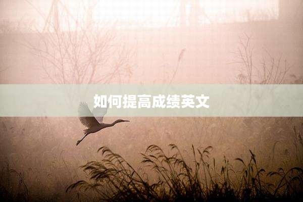 如何提高成绩英文