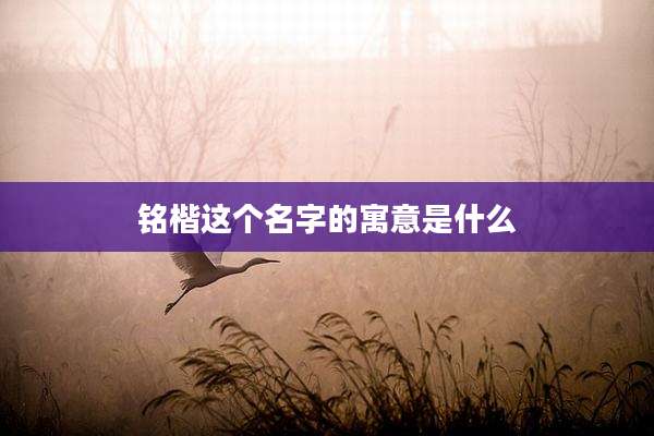 铭楷这个名字的寓意是什么