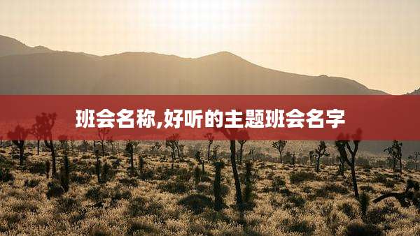 班会名称,好听的主题班会名字