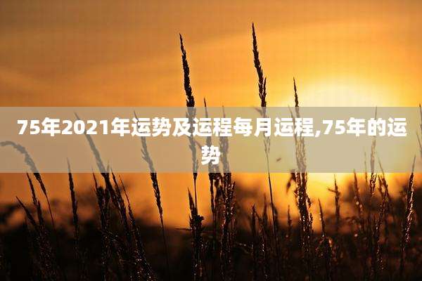 75年2021年运势及运程每月运程,75年的运势