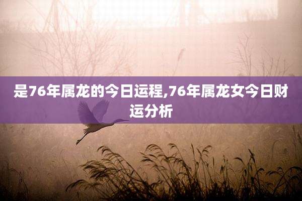 是76年属龙的今日运程,76年属龙女今日财运分析