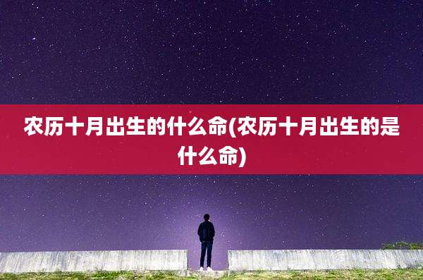 农历十月出生的什么命(农历十月出生的是什么命)