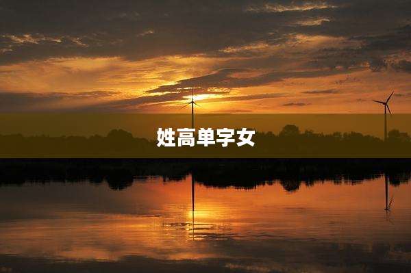姓高单字女