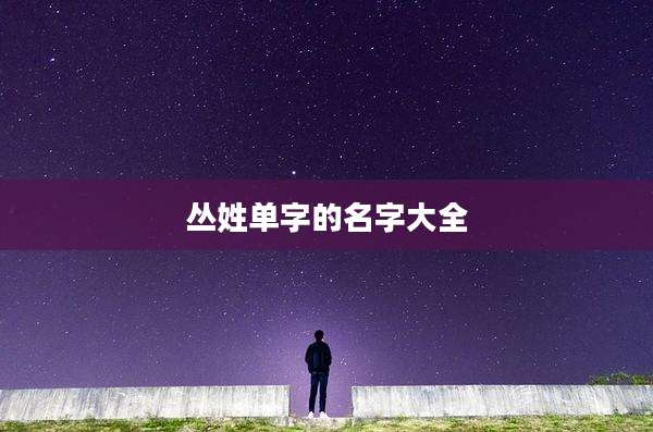 丛姓单字的名字大全